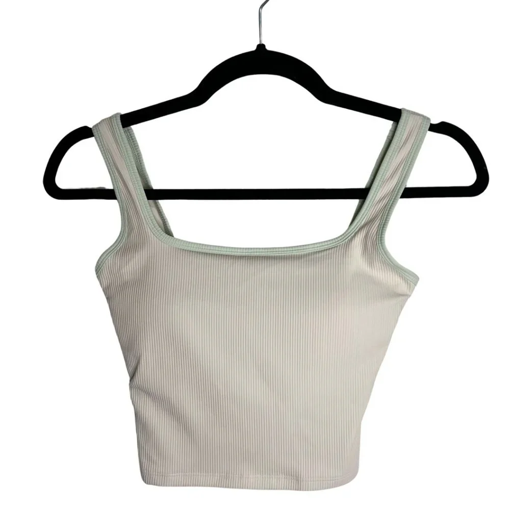 NWT HALARA Ribbed Knit Color Block Backless Cropped Yoga Tank Top - Picture 9 of 12